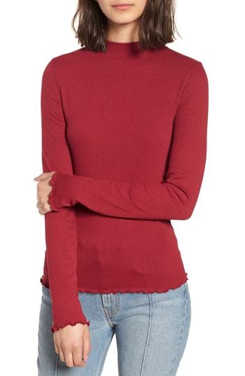 Women's Bp. Slim Rib Long Sleeve Tee - Red