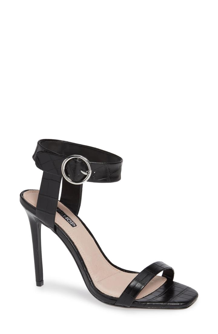 Women's Topshop Ria Ankle Cuff Sandal .5us / 37eu M - Black