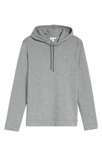 Men's Lacoste Brushed Fleece Hoodie (xxl) - Grey
