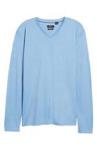 Men's Boss Tyson Long Sleeve V-neck T-shirt, Size - Blue
