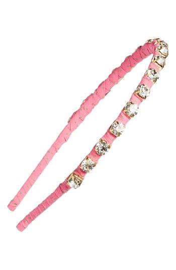 Tasha Crystal Embellished Headband, Size - Pink