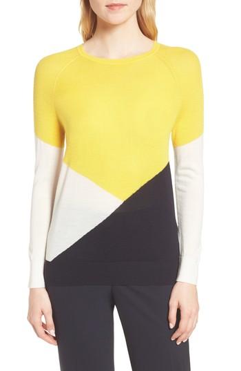 Women's Boss Farrow Colorblock Wool Sweater - Yellow