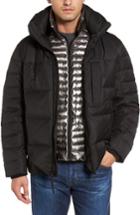 Men's Andrew Marc Quilted Down Jacket With Zip Out Bib, Size - Black
