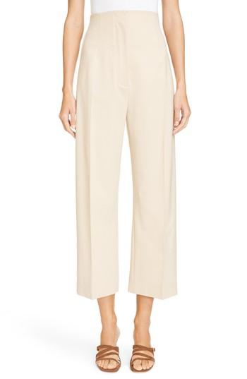 Women's Jacquemus Le Pantalon Droit High Waist Crop Pants Us / 40 Fr - Beige
