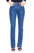 Women's Sandro Viky Slit Release Hem Straight Leg Jeans - Blue