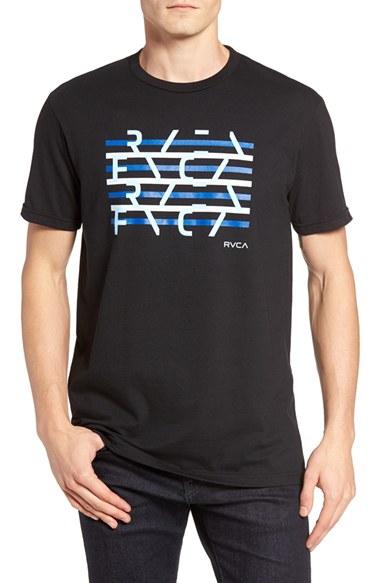 Men's Rvca Splice Graphic Crewneck T-shirt - Black