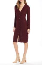 Women's Socialite Sweater Dress - Burgundy