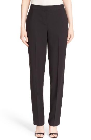 Women's St. John Collection 'diana' Tropical Wool Pants - Black