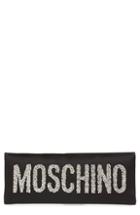 Moschino Crystal Embellished Logo Clutch -