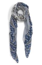 Women's Accessory Collective Patchwork Oblong Scarf, Size - Blue
