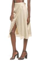 Women's Somedays Lovin Know The Night Satin Wrap Skirt - Ivory