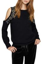 Women's Sanctuary Heart And Soul Embellished Sweater - Black