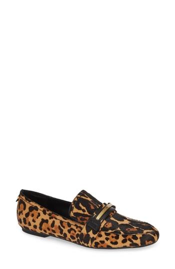 Women's Calvin Klein Orianna Genuine Calf Hair Loafer M - Brown