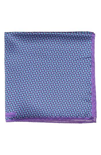 Men's Robert Talbott Geometric Silk Pocket Square, Size - Purple
