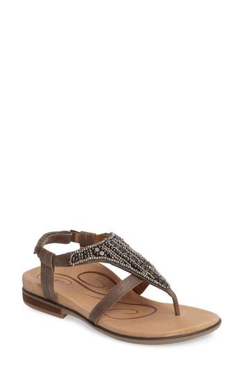 Women's Aetrex Sheila Embellished Sandal -5.5us / 35eu - Grey