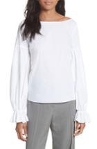 Women's Milly Linda Blouson Sleeve Top - White