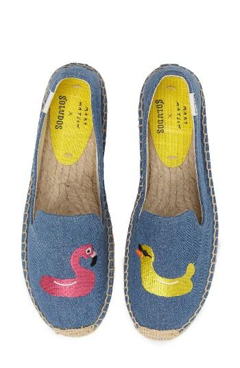 Women's Soludos Embroidered Espadrille Sandal M - Blue