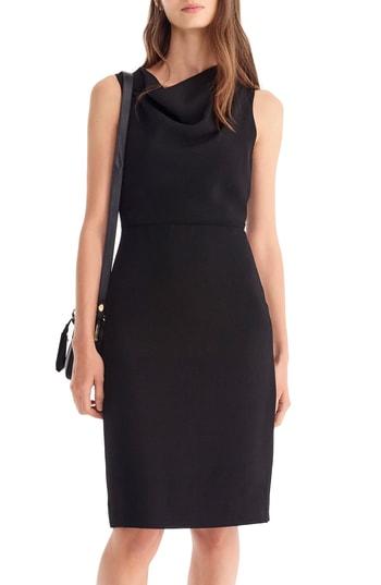 Women's J.crew Crepe Cowl Neck Sheath Dress (similar To 16w) - Black