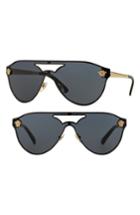 Women's Versace 42mm Shield Mirrored Sunglasses - Gold/ Grey