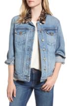 Women's Joe's Denim Jacket With Faux Fur Collar - Blue