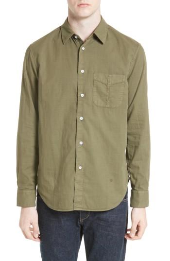 Men's Rag & Bone Standard Issue Solid Sport Shirt, Size - Green