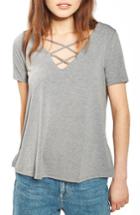 Women's Topshop Cross Neck Tee Us (fits Like 0) - Grey