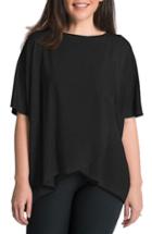 Women's Bun Maternity Draped Maternity/nursing Top /x-large - Black