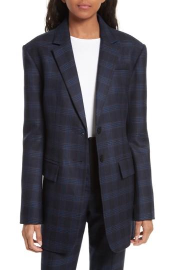 Women's Tibi Rafferty Oversize Plaid Blazer