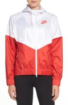 Women's Nike 'windrunner' Hooded Windbreaker Jacket - White
