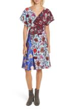 Women's Diane Von Furstenberg Draped Faux Wrap Silk Dress - Blue