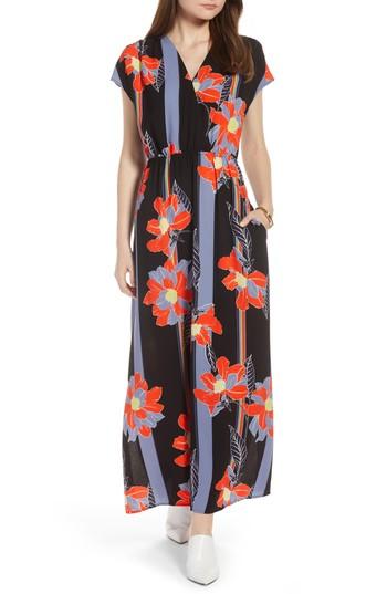 Women's Halogen V-neck Maxi Dress, Size - Black