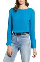 Women's Halogen Button Placket Blouse - Blue/green