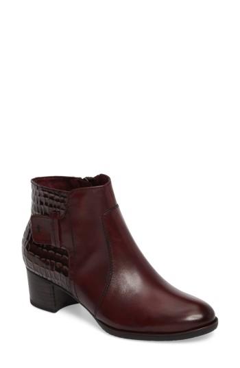 Women's Tamaris Akaria Mixed Finish Bootie Eu - Burgundy