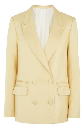 Women's Topshop Textured Blazer Us (fits Like 0) - Yellow