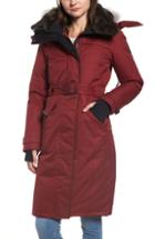 Women's Nobis She-ra Genuine Coyote & Rabbit Fur Trim Down Parka - Red