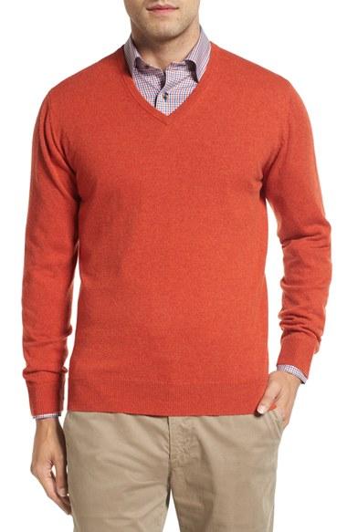 Men's David Donahue Cashmere V-neck Sweater