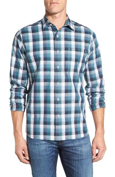 Men's Maker & Company Regular Fit Plaid Sport Shirt - Blue