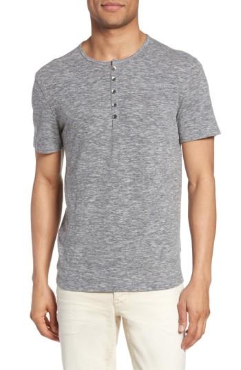 Men's John Varvatos Star Usa Melange Knit Henley, Size - Grey