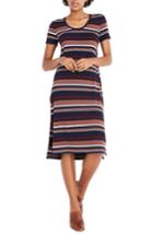 Women's Madewell Stripe T-shirt Dress, Size - Blue