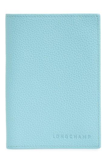 Longchamp Leather Passport Case - Blue