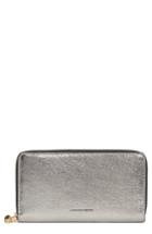 Women's Alexander Mcqueen Metallic Leather Continental Wallet - Metallic