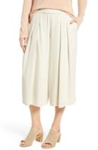 Women's Eileen Fisher Pleated Silk Culottes - White