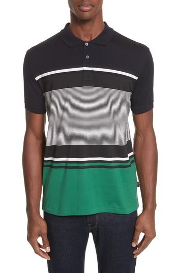 Men's Ps Paul Smith Stripe Jersey Polo - Blue