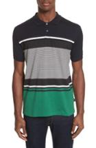 Men's Ps Paul Smith Stripe Jersey Polo - Blue