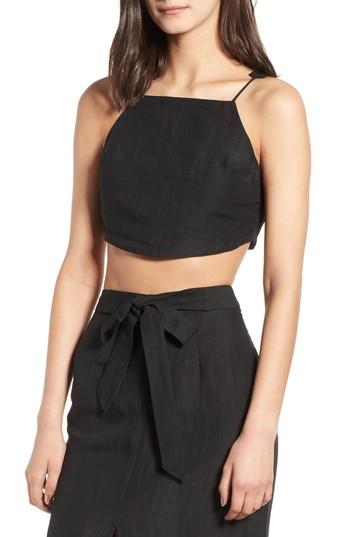 Women's Love Like Summer X Billabong Linen Blend Crop Top - Black