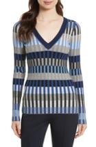 Women's Diane Von Furstenberg Stripe Rib Knit Sweater, Size - Blue