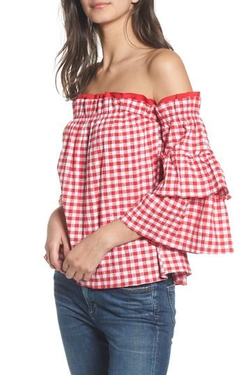 Women's Misa Los Angeles Sabina Off The Shoulder Top - Red