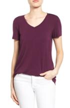 Women's Halogen Modal Jersey V-neck Tee, Size - Grey