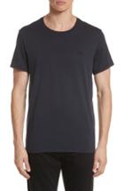 Men's Burberry Logo Embroidered Crewneck T-shirt - Blue