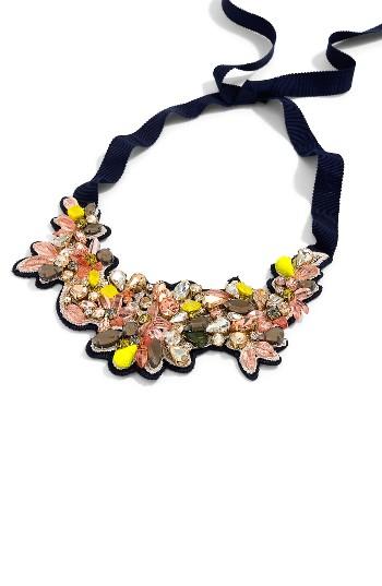 Women's J.crew Botanical Embroidered Crystal Bib Necklace